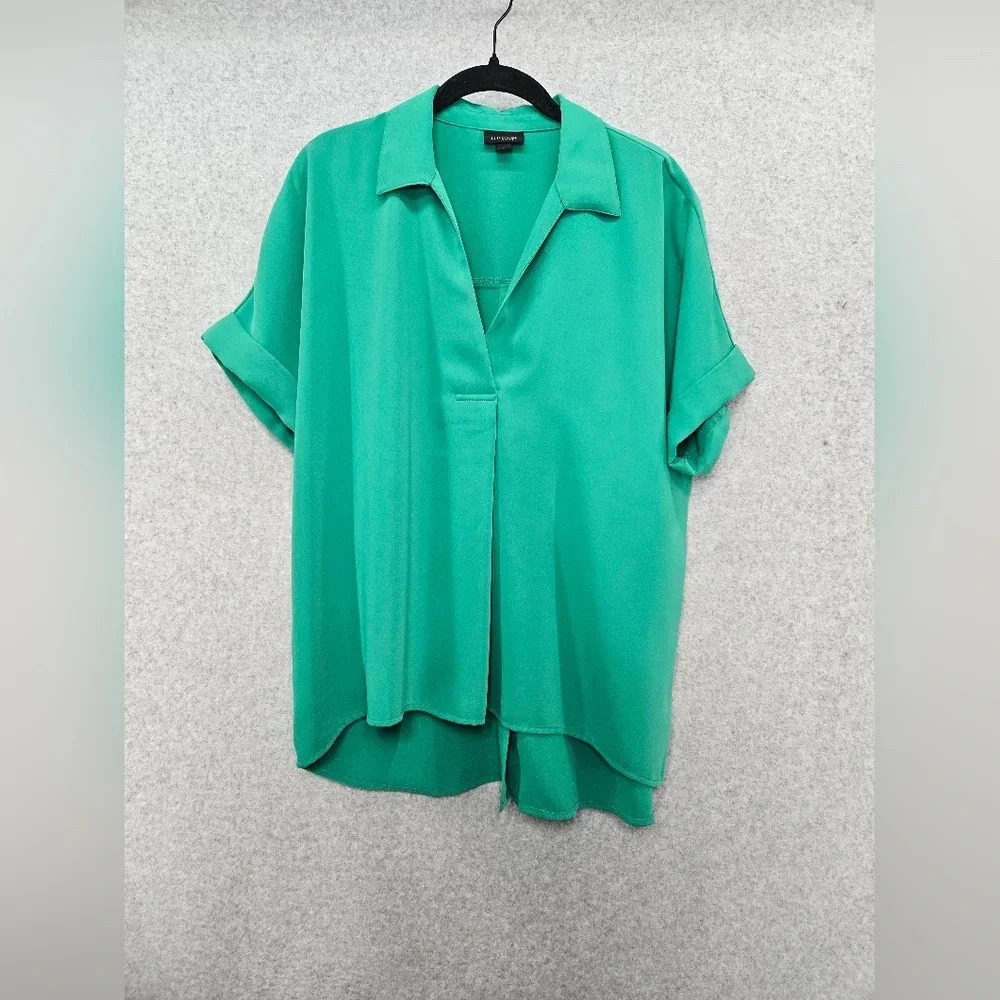 J. Jill Teal Green Short Sleeve Blouse - Picture 2 of 6